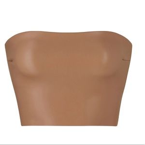 NWT SKIMS faux leather tube top in sienna
